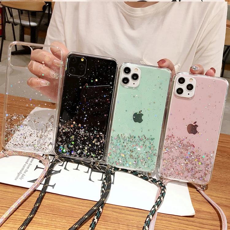 Luxury Neck Strap Lanyard Gold Foil Mobile Phone Case Long Rope bling Crossbody back cover for iPhone 11 pro max XR, Multi
Luxury Neck Strap Lanyard Gold Foil Mobile Phone Case Long Rope bling Crossbody back cover for iPhone 11 pro max XR, Multi