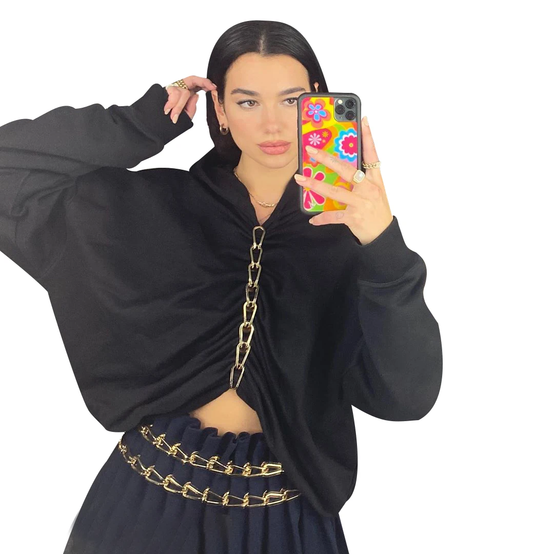 women's hoodies 2020 new arrival golden chain v-neck solid long sleeve crop top hoodie pullover hoodies for women
women's hoodies 2020 new arrival golden chain v-neck solid long sleeve crop top hoodie pullover hoodies for women