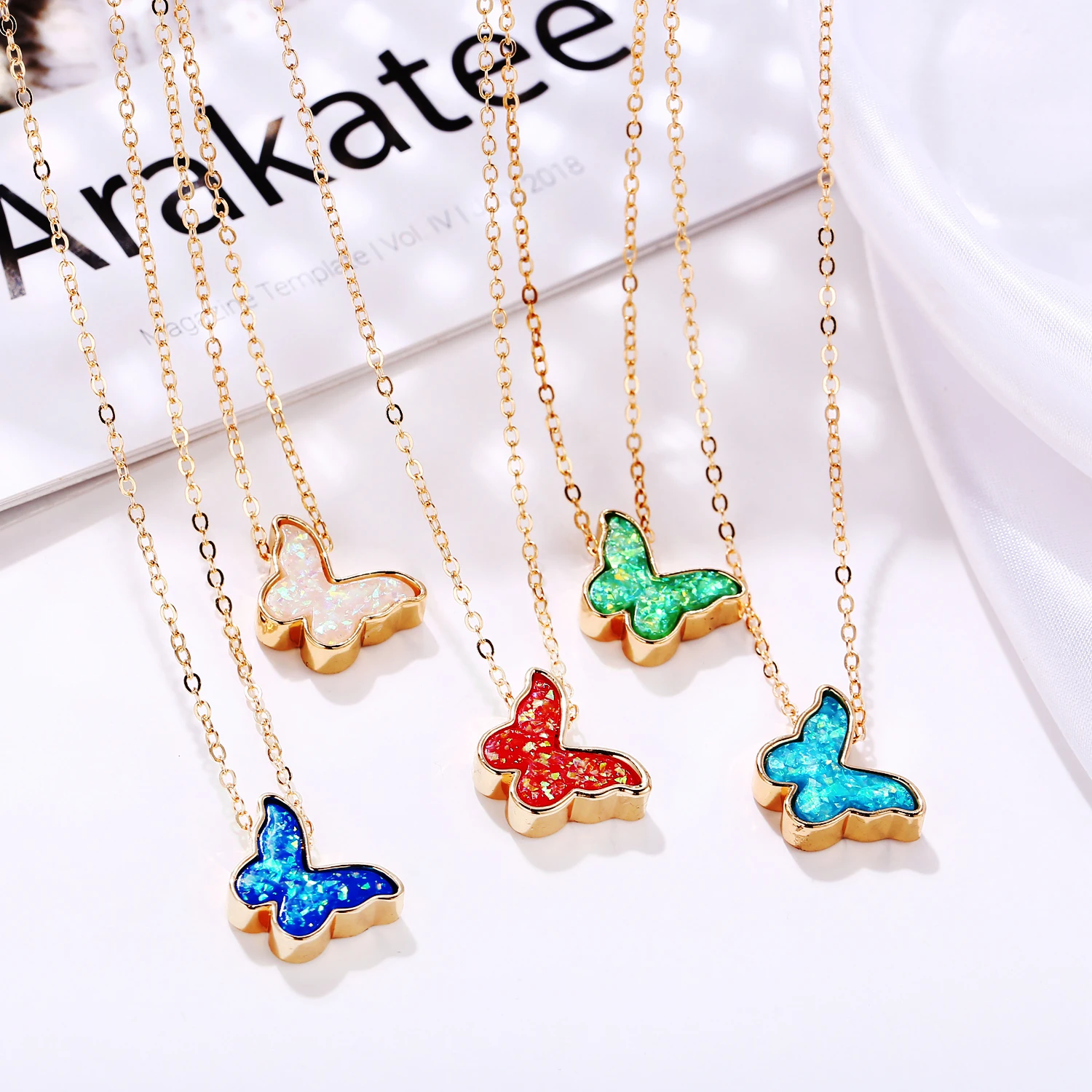 50734 New Initial Gold Plated Colorful Acrylic Simulation Shell Stone Small Butterfly Pendant Necklaces
50734 New Initial Gold Plated Colorful Acrylic Simulation Shell Stone Small Butterfly Pendant Necklaces