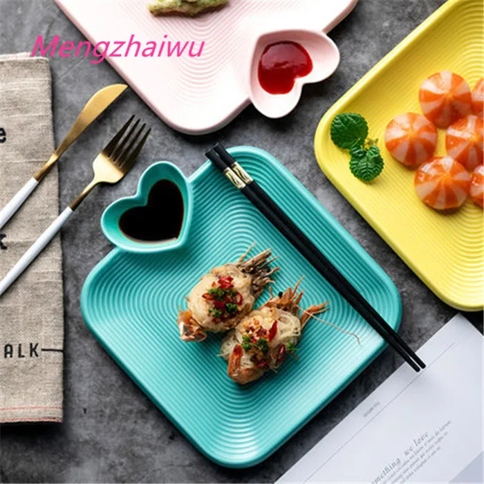 South Korea new households home products 2020 dumpling plate with vinegar dish love heart shaped creative ceramic dinner plates, Mixed
South Korea new households home products 2020 dumpling plate with vinegar dish love heart shaped creative ceramic dinner plates, Mixed