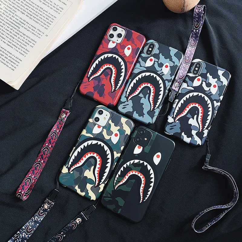 Apeman Aape Bape Shark Charms Strap Camo Fashion Case for iPhone 11 Pro Max 11 7 8 X XsMax
Apeman Aape Bape Shark Charms Strap Camo Fashion Case for iPhone 11 Pro Max 11 7 8 X XsMax