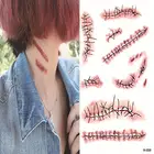 Realistic Tattoo Halloween Temporary Tattoos Paste Tattoos Sticker Wound Stitches Scar Special Party Sticker
