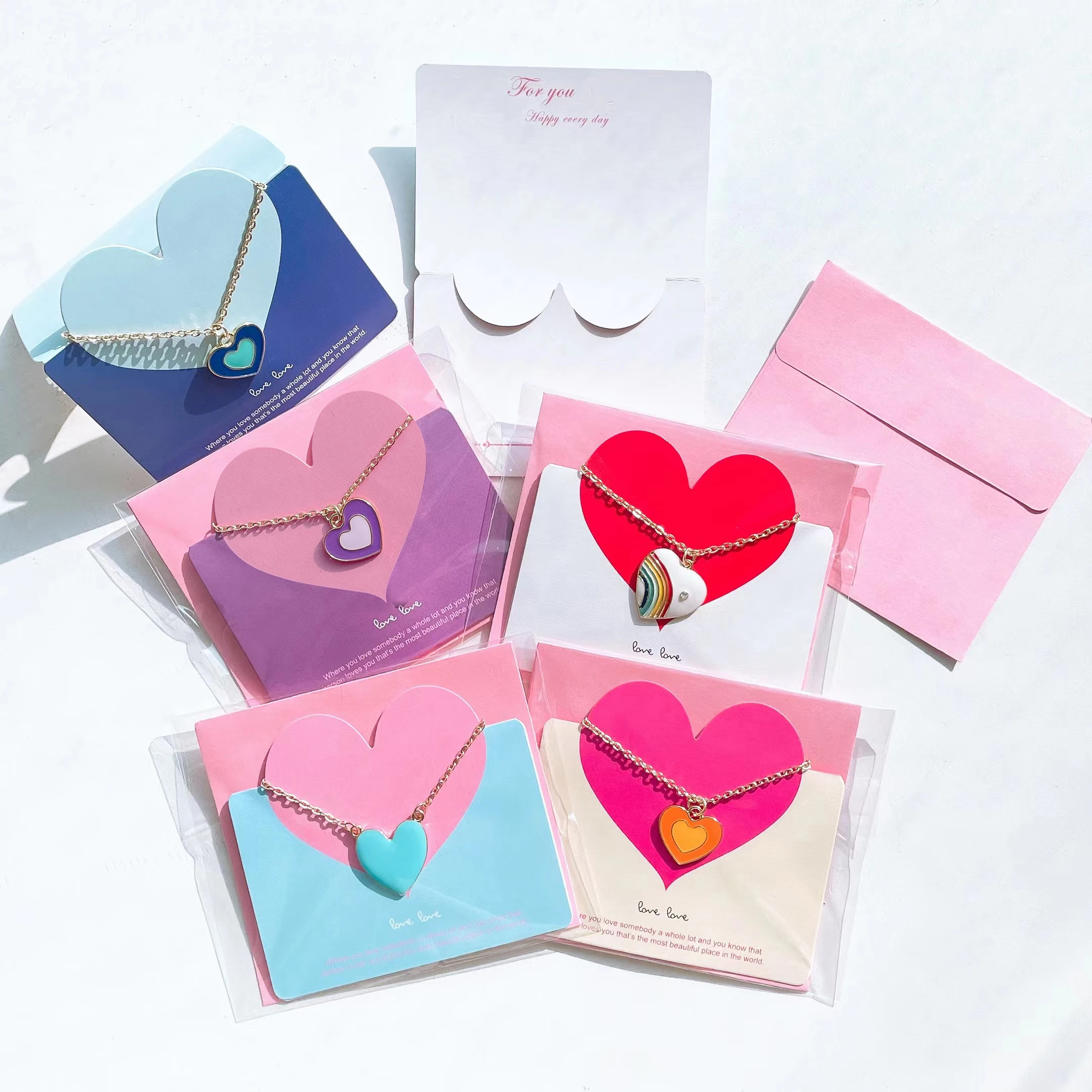 Custom Made Necklace Chain Choker Jewelry Valentine's Day Gift Girls Little Colorful Enameled Heart Pendant Necklace With Card
Custom Made Necklace Chain Choker Jewelry Valentine's Day Gift Girls Little Colorful Enameled Heart Pendant Necklace With Card