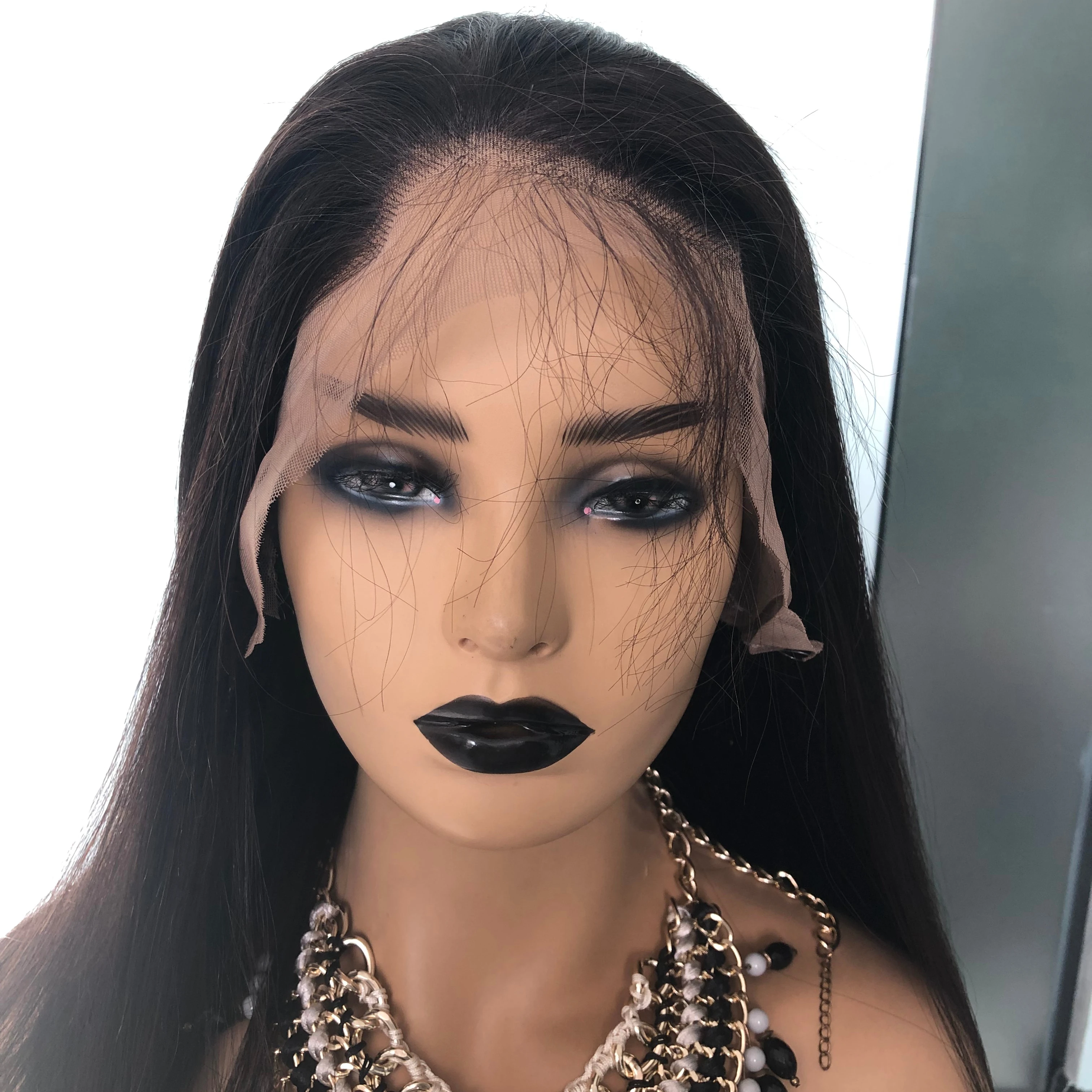 100% unprocessed no synthetic silky bone Long straight human hair wig with baby hair full lace human hair wig
100% unprocessed no synthetic silky bone Long straight human hair wig with baby hair full lace human hair wig