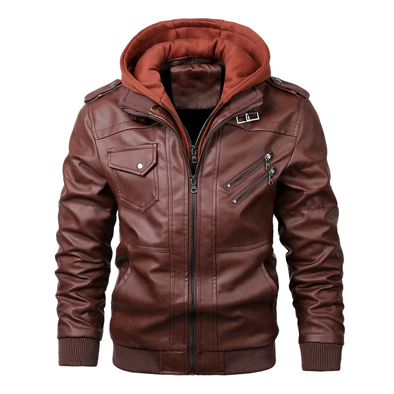 2022 new trend retro removable hood motorcycle men's leather jacket
2022 new trend retro removable hood motorcycle men's leather jacket