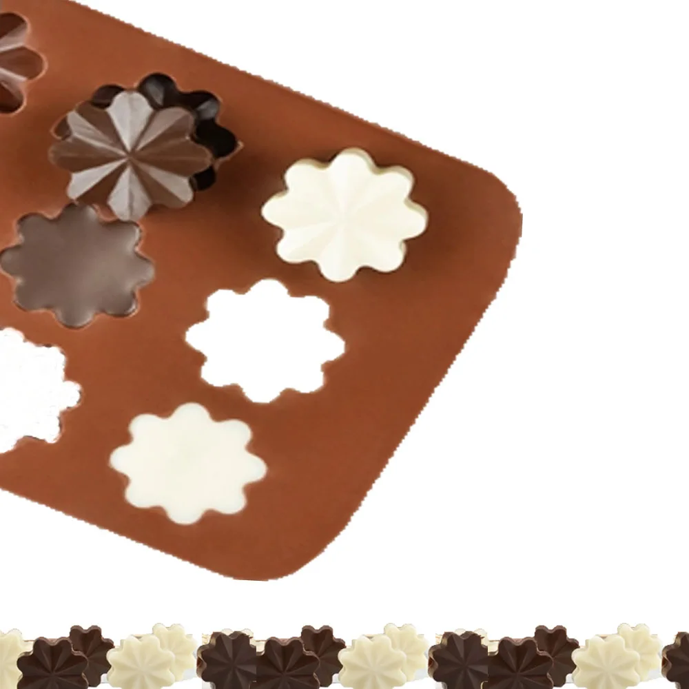 flower silicone mold christmas chocolate cookie tools kids gift