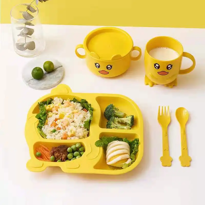 5in1 set Cartoon Kids Tableware Set Feeding Food Plate Dishes Bowl Set With Spoon Fork Duck Tableware Plates
5in1 set Cartoon Kids Tableware Set Feeding Food Plate Dishes Bowl Set With Spoon Fork Duck Tableware Plates
