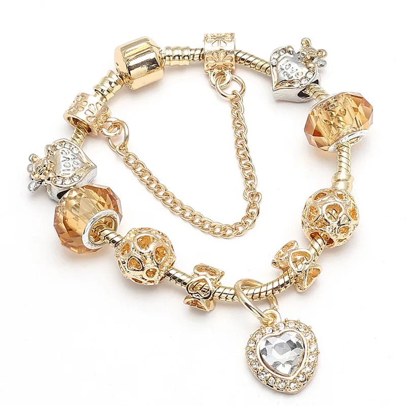Best Selling Gold Plated Hollow Ball Heart Beaded Charm Bracelet CZ Love Heart Pendant Bracelet For Girls
Best Selling Gold Plated Hollow Ball Heart Beaded Charm Bracelet CZ Love Heart Pendant Bracelet For Girls