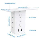 Standard Grounding Outlet Wall Socket Shelf- 8 Port Surge Protector Wall Outlet