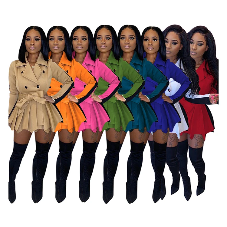 Fashion Autumn Winter casual Button Coat woman dress solid color Long Sleeve Wholesale Women Clothing Elegant Dress
Fashion Autumn Winter casual Button Coat woman dress solid color Long Sleeve Wholesale Women Clothing Elegant Dress