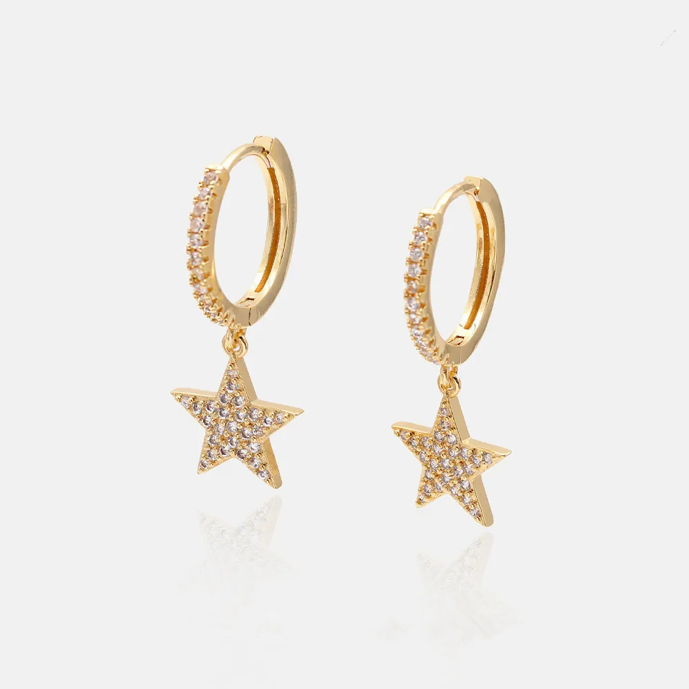 Women Jewelry CZ Cubic Zircon Star Drop Earrings Gold Plated Huggie Earrings, Gold,sliver
Women Jewelry CZ Cubic Zircon Star Drop Earrings Gold Plated Huggie Earrings, Gold,sliver