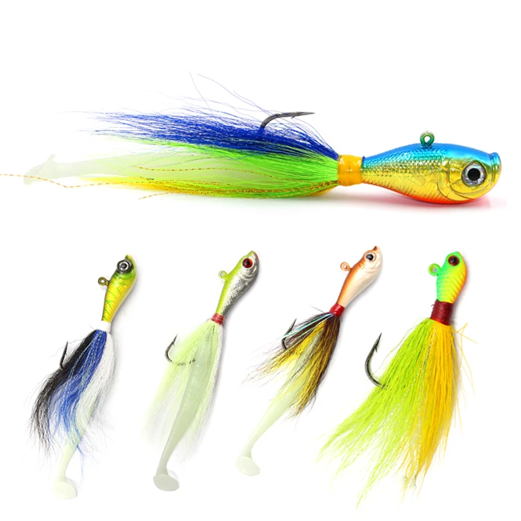 Fishing High-quality Different sizes with a soft tail Hair Jig head hook, Various color
Fishing High-quality Different sizes with a soft tail Hair Jig head hook, Various color