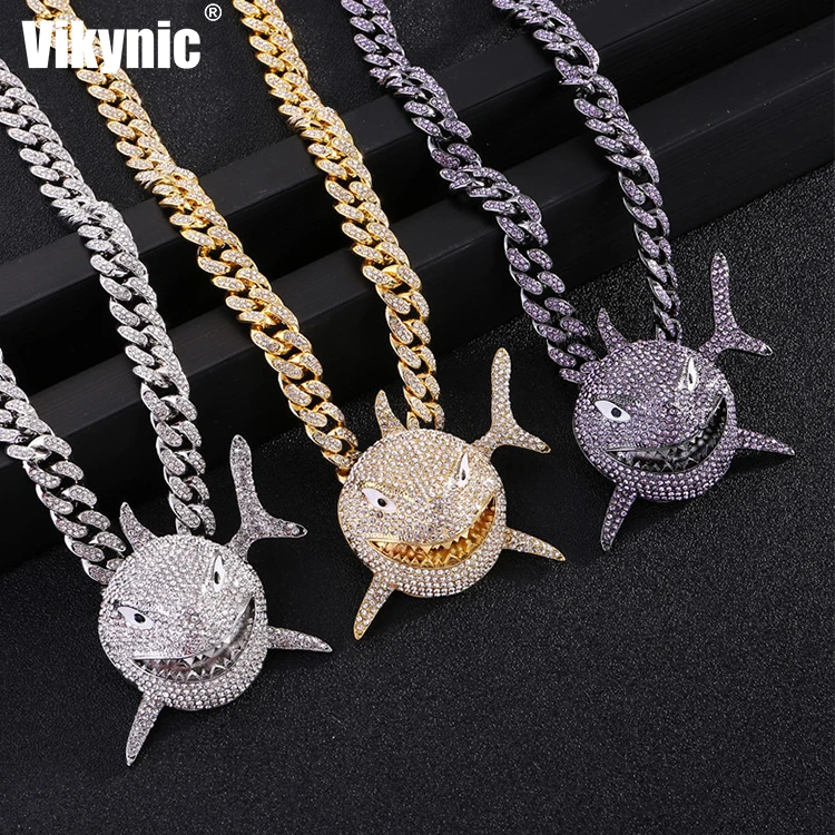 Hip hop 18k Gold Plated Colored Shark Charm Pendant Cubic Zircon CZ Pendant Cuban Link Iced Out Pendant
Hip hop 18k Gold Plated Colored Shark Charm Pendant Cubic Zircon CZ Pendant Cuban Link Iced Out Pendant