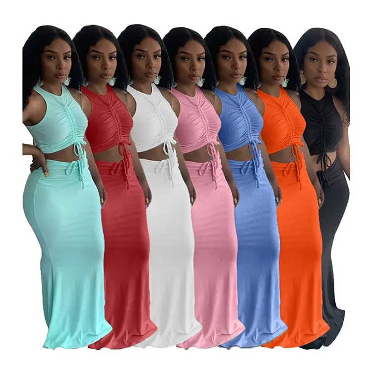 Ckfashion Amazon 2021 Sleeveless V Neck Women Two Piece Set Clothing Summer Women 2 Pieces Skirt Set
Ckfashion Amazon 2021 Sleeveless V Neck Women Two Piece Set Clothing Summer Women 2 Pieces Skirt Set