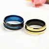 Titanium steel ring stitching blue black color ring stainless steel jewelry factory direct customizable
