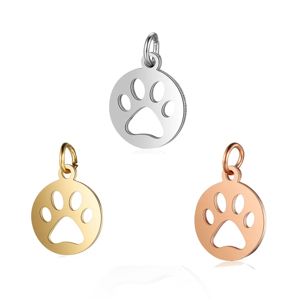 Paw design jewelry Charm Silver / Gold / Rose gold stainless steel small Pendant charms for jewelry making
Paw design jewelry Charm Silver / Gold / Rose gold stainless steel small Pendant charms for jewelry making