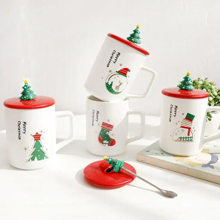 hot selling christmas gift cup milk breakfast ceramic mug with