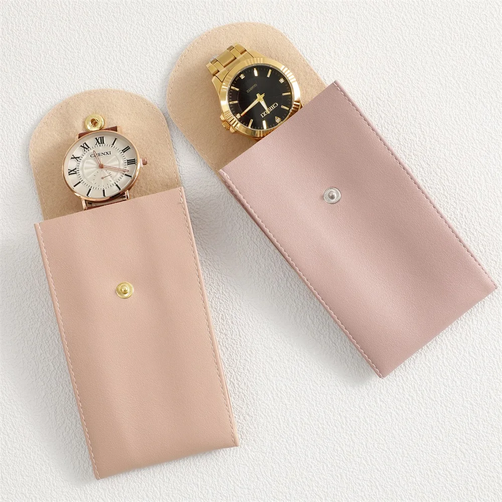 Wholesale PU leather Watch Bag Snap button Watch Storage Bag Jewelry Packing Bag With Logo
Wholesale PU leather Watch Bag Snap button Watch Storage Bag Jewelry Packing Bag With Logo