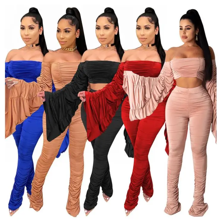 New Sexy Tendency Off shoulder Crop Top Puff Sleeve Stracked pants 2 Piece Set Women Two Piece Set Women Clothing
New Sexy Tendency Off shoulder Crop Top Puff Sleeve Stracked pants 2 Piece Set Women Two Piece Set Women Clothing