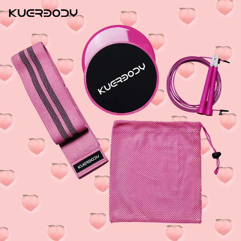 Pink set jump rope Slide plate Pink packaging cotton fabric resistance fitness hip band pink loop bands, Customized color
Pink set jump rope Slide plate Pink packaging cotton fabric resistance fitness hip band pink loop bands, Customized color