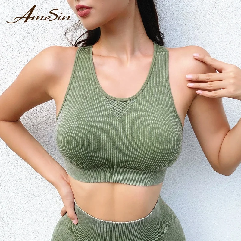 AmeSin 2021 Seamless Sands Washing Big Bust Back Cross Shock Proof Without Steel Ring Ladies Fitness Yoga Bra, Grey, green, blue, black
AmeSin 2021 Seamless Sands Washing Big Bust Back Cross Shock Proof Without Steel Ring Ladies Fitness Yoga Bra, Grey, green, blue, black