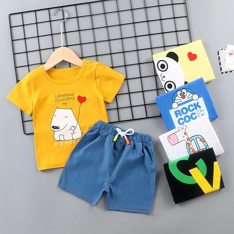 wholesale boutique cotton new summer kids clothes set with 2 pcs t-shirt+shorts 
wholesale boutique cotton new summer kids clothes set with 2 pcs t-shirt+shorts