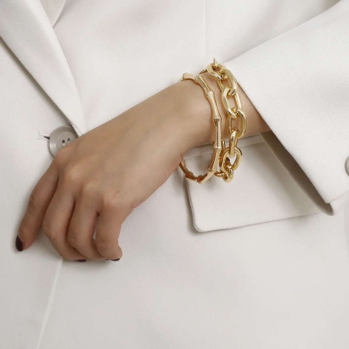JUHU bracelets 2021 temperament creative bamboo chain bracelet set vintage coin bracelet set alloy jewelry for women, Gold/silver
JUHU bracelets 2021 temperament creative bamboo chain bracelet set vintage coin bracelet set alloy jewelry for women, Gold/silver