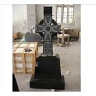 Absolute Black Granite Celtic Cross Cemetery Headstone