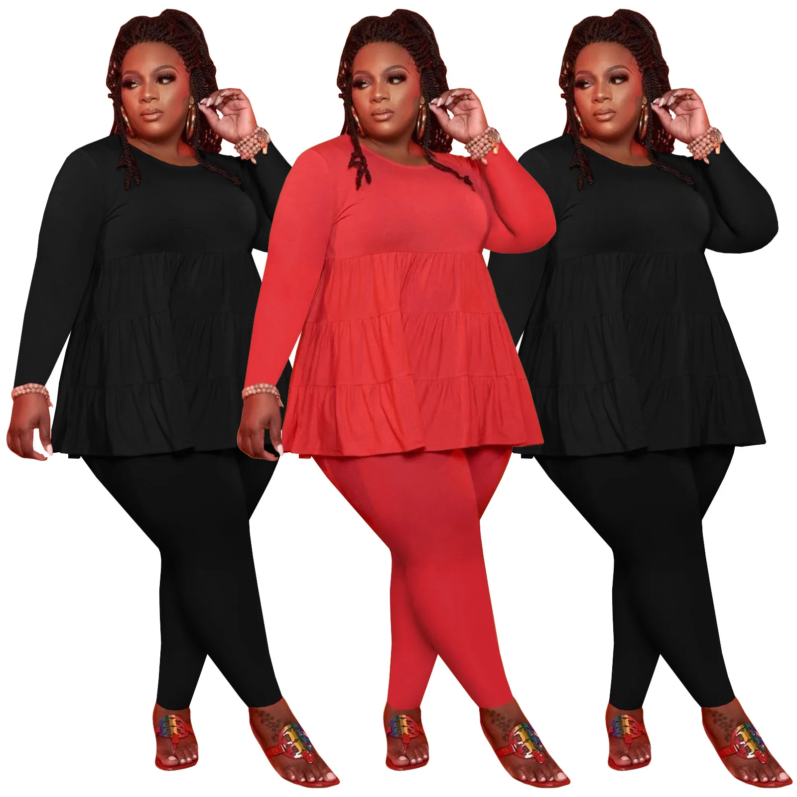 2pc Pants Set Women Pleated Solid Color Ruffled 2 Piece Fall Sets Women Custom Plus Size Two Piece Pants Set
2pc Pants Set Women Pleated Solid Color Ruffled 2 Piece Fall Sets Women Custom Plus Size Two Piece Pants Set