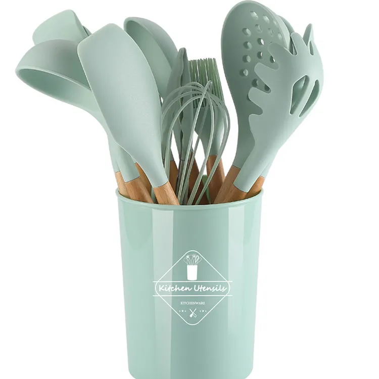 Cooking Non-Stick Pan Storage Barrel With Wooden Handle Silica Gel Kitchenware 12-Piece Set Silica Gel Kitchenware 11-Piece Set
Cooking Non-Stick Pan Storage Barrel With Wooden Handle Silica Gel Kitchenware 12-Piece Set Silica Gel Kitchenware 11-Piece Set