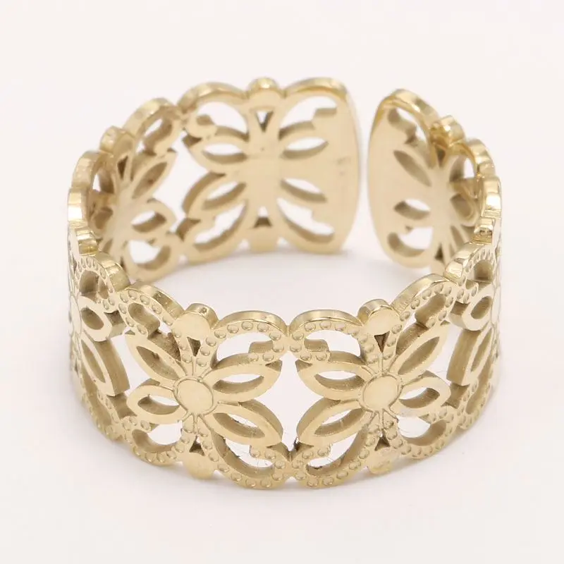 Newest Elegant And Temperament Stainless Steel Hollow Open ring Flower,Women Rings Gold Plated
Newest Elegant And Temperament Stainless Steel Hollow Open ring Flower,Women Rings Gold Plated