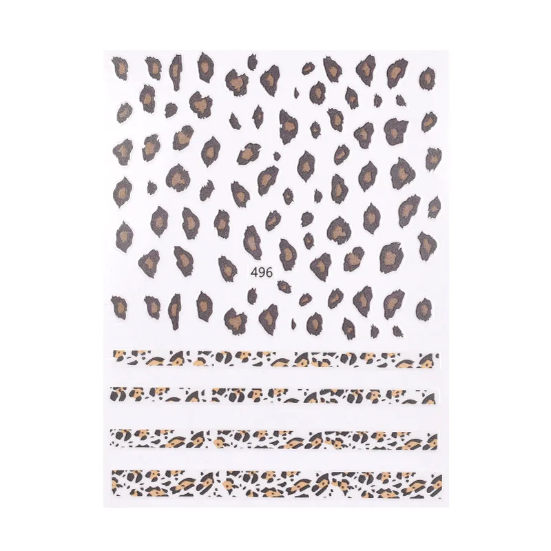 496-501 Leopard print autumn and winter new three-dimensional personality trend adhesive nail stickers non-star transfer
496-501 Leopard print autumn and winter new three-dimensional personality trend adhesive nail stickers non-star transfer