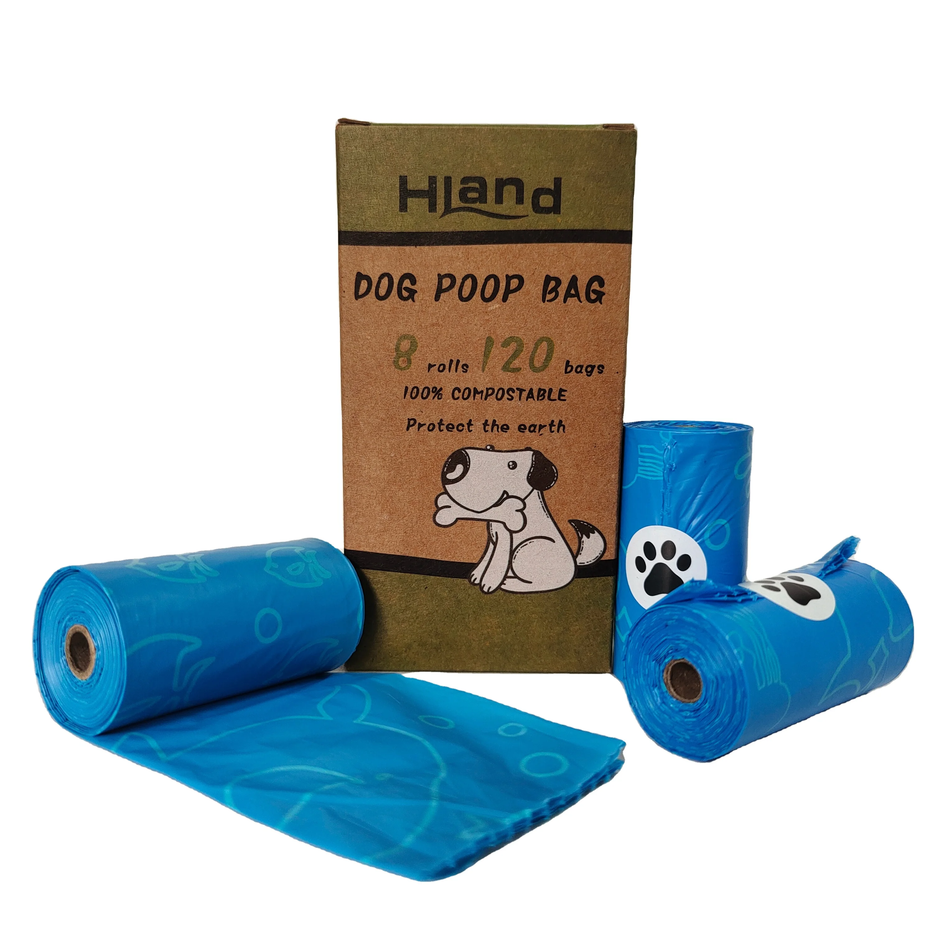 

Quality Guarantee Blue 100% Biodegradable Dog Poop Bag Pet Feces Bag Compostable Poop Bag on Roll, Blue with dolphins
