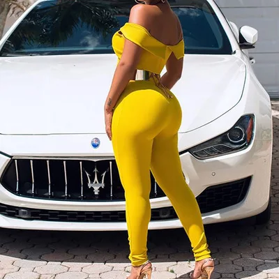 New Arrival Autumn 2021 Women's Jumpsuit Solid Color Off Shoulder One Piece Jumpsuit With Belt
New Arrival Autumn 2021 Women's Jumpsuit Solid Color Off Shoulder One Piece Jumpsuit With Belt