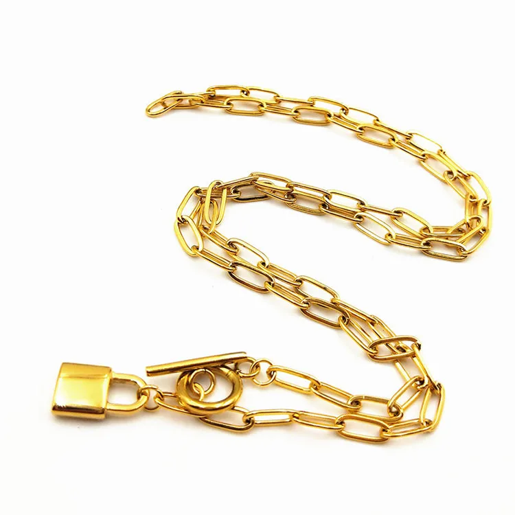 High quality Simple Dainty Women's Titanium Steel Jewelry Gold Plated Stainless Steel Lock Charm Pendant Necklace For Ladies
High quality Simple Dainty Women's Titanium Steel Jewelry Gold Plated Stainless Steel Lock Charm Pendant Necklace For Ladies