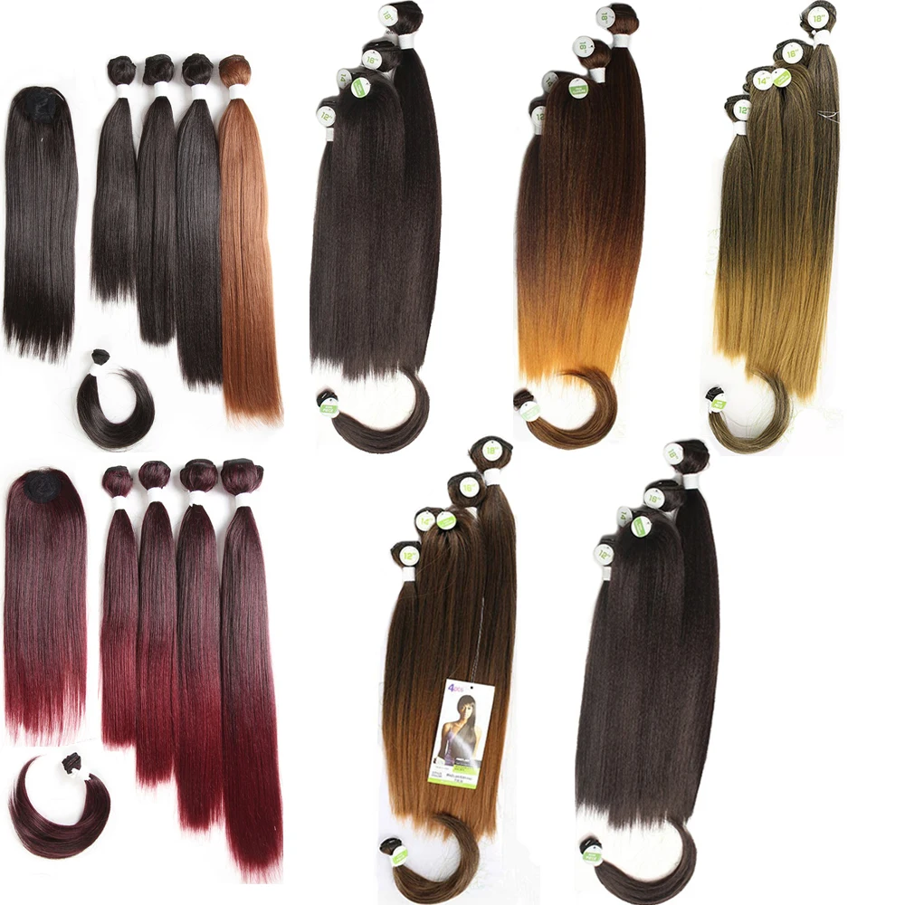 Color T1B/30#, T1B/27#, T1B/350/613# Straight Multiple Synthetic Hair Extension 14 16 18inch 7PCS Bundles With Closure
Color T1B/30#, T1B/27#, T1B/350/613# Straight Multiple Synthetic Hair Extension 14 16 18inch 7PCS Bundles With Closure