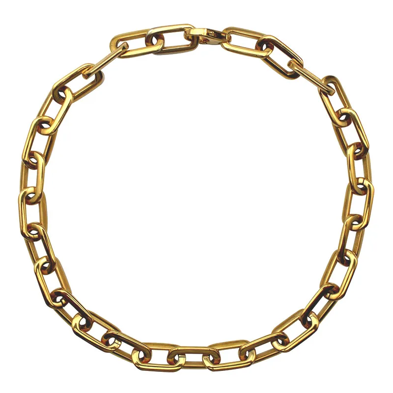 New Thick Flat Rounded Rectangle Gold-color Link Chain Necklace Men Women Stainless Steel Fashion Jewelry, Gold or rose gold
New Thick Flat Rounded Rectangle Gold-color Link Chain Necklace Men Women Stainless Steel Fashion Jewelry, Gold or rose gold