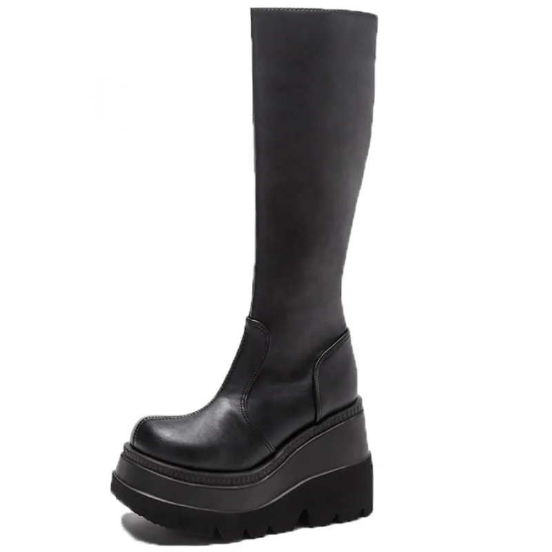 Dropshipping Women Gothic Platform Boots Chunky Wedges PU Leather Shoes Fashion Flat Thick High Heels Non Slip Footwear
Dropshipping Women Gothic Platform Boots Chunky Wedges PU Leather Shoes Fashion Flat Thick High Heels Non Slip Footwear