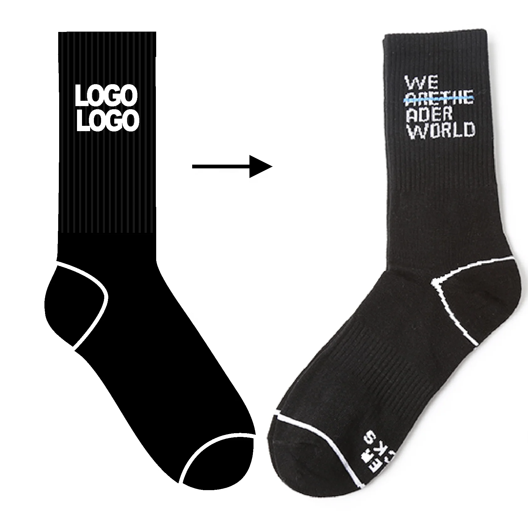 OEM socks black sports sock custom socks with white letters in the high-top cotton solid color, Custom color
OEM socks black sports sock custom socks with white letters in the high-top cotton solid color, Custom color