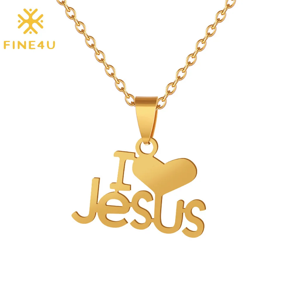 Wholesale Non fade stainless steel Religious Christian I LOVE You Jesus Heart Necklace jewelry, Gold
Wholesale Non fade stainless steel Religious Christian I LOVE You Jesus Heart Necklace jewelry, Gold