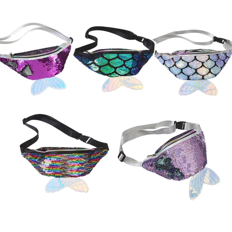 Reversible sequin mermaid tail fashion kids messenger bags girls sports waist bag, As picture show
Reversible sequin mermaid tail fashion kids messenger bags girls sports waist bag, As picture show