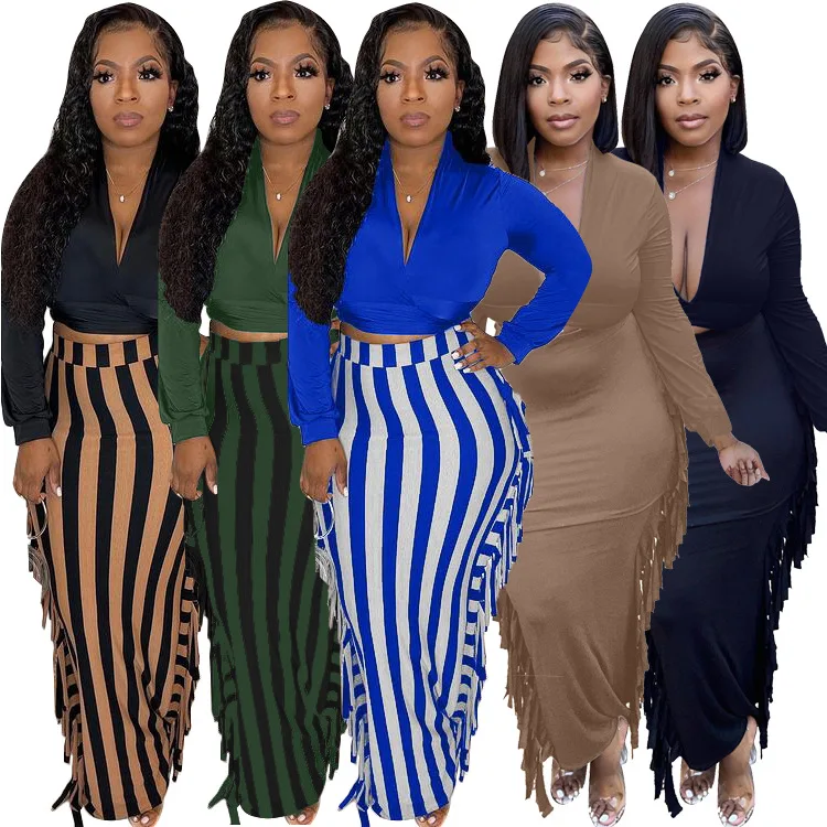 Fall Fashion Women Sexy Outfits Long Sleeve Tassel Pencil Skirt Set Women Fringe Two Piece Bandage Bodycon Mixi Skirts For Women, Blue,olive green,light yellow
Fall Fashion Women Sexy Outfits Long Sleeve Tassel Pencil Skirt Set Women Fringe Two Piece Bandage Bodycon Mixi Skirts For Women, Blue,olive green,light yellow