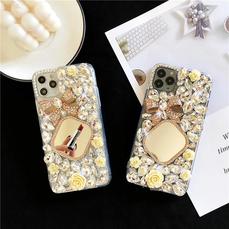 Luxury Diamond Girls Women Ladies Tpu Acrylic crystal makeup Jewelry diamond mirror phone case For Iphone 13 Pro Max, According to the picture
Luxury Diamond Girls Women Ladies Tpu Acrylic crystal makeup Jewelry diamond mirror phone case For Iphone 13 Pro Max, According to the picture