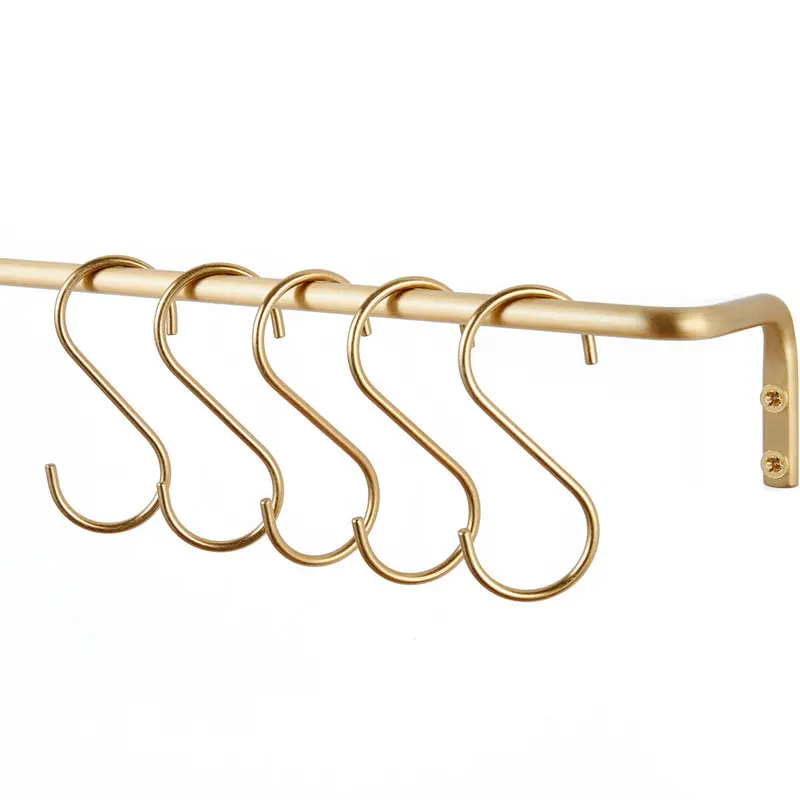 Brass Hooks S shape Hangers for Kitchen Bedroom Simple gold Hook For Shop High Quality, Gold brass
Brass Hooks S shape Hangers for Kitchen Bedroom Simple gold Hook For Shop High Quality, Gold brass