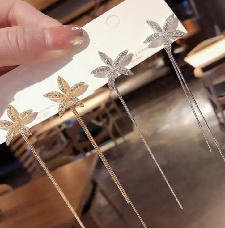 Wholesale silver needle long flower petal tassel earrings women gold silver stud earrings
Wholesale silver needle long flower petal tassel earrings women gold silver stud earrings