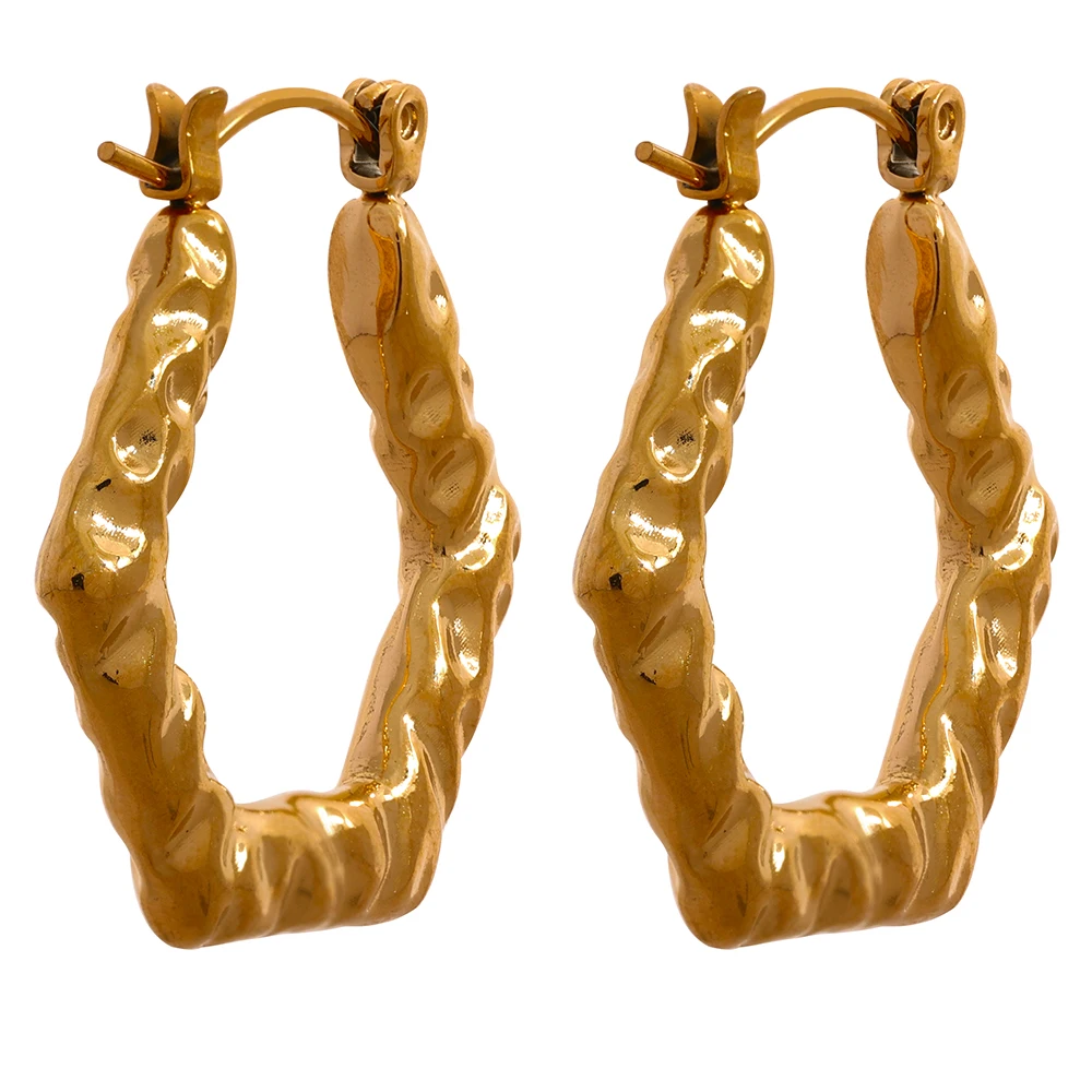 JINYOU 1079 Vintage Thumping Gold Color Geometric Hollow Stainless Steel Hoop Earrings Women Personalized Stylish Jewelry
JINYOU 1079 Vintage Thumping Gold Color Geometric Hollow Stainless Steel Hoop Earrings Women Personalized Stylish Jewelry