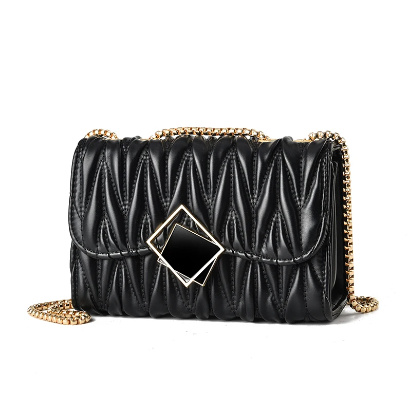 New Fashion Popular Chain Women's Shoulder Bag Crinkled Rhombic Bag Western Style Slant Handbags
New Fashion Popular Chain Women's Shoulder Bag Crinkled Rhombic Bag Western Style Slant Handbags