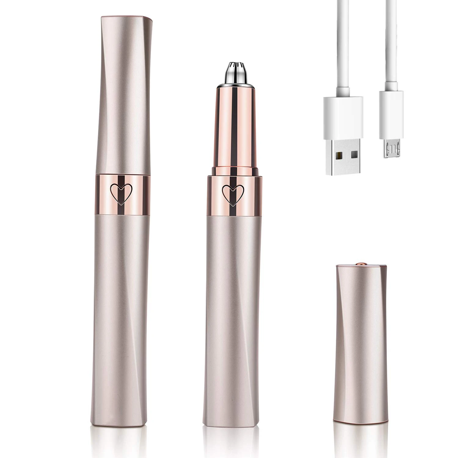 Intelligent Electric Mini Eyebrow Trimmer USB Charging Safe Painless Eyebrow Shaving Instrument, Gold
Intelligent Electric Mini Eyebrow Trimmer USB Charging Safe Painless Eyebrow Shaving Instrument, Gold