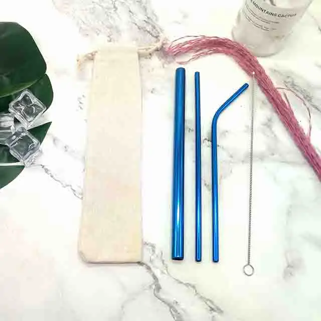 Reusable Stainless Steel 304 Bent Straight Drinking Straw Set with Linen Bag, Silver,gold,rose gold,black,rainbow,purple,blue,pink,green,red
Reusable Stainless Steel 304 Bent Straight Drinking Straw Set with Linen Bag, Silver,gold,rose gold,black,rainbow,purple,blue,pink,green,red