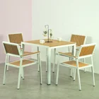 Wood Plastic Chair Outdoor Restaurant Coffee Dining Aluminum Wood Garden Plastic Wooden Chair Table Furniture Set